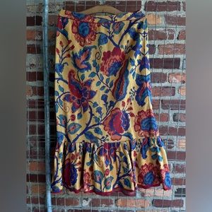 Peruvian Connection Pima Cotton Knit Print Maxi Skirt Size Large